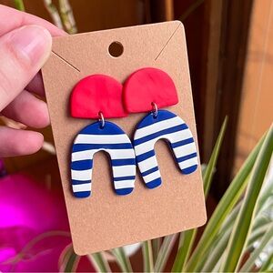 Red White & Blue Drop Earrings